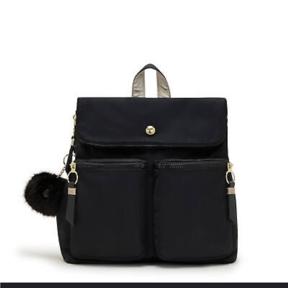 Kipling breanna medium backpack black satin